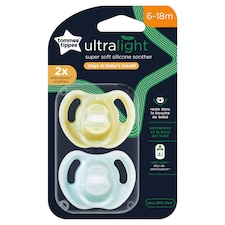 Tommee Tippee Ultra-light Soothers, 6-18m,  Pack of 2