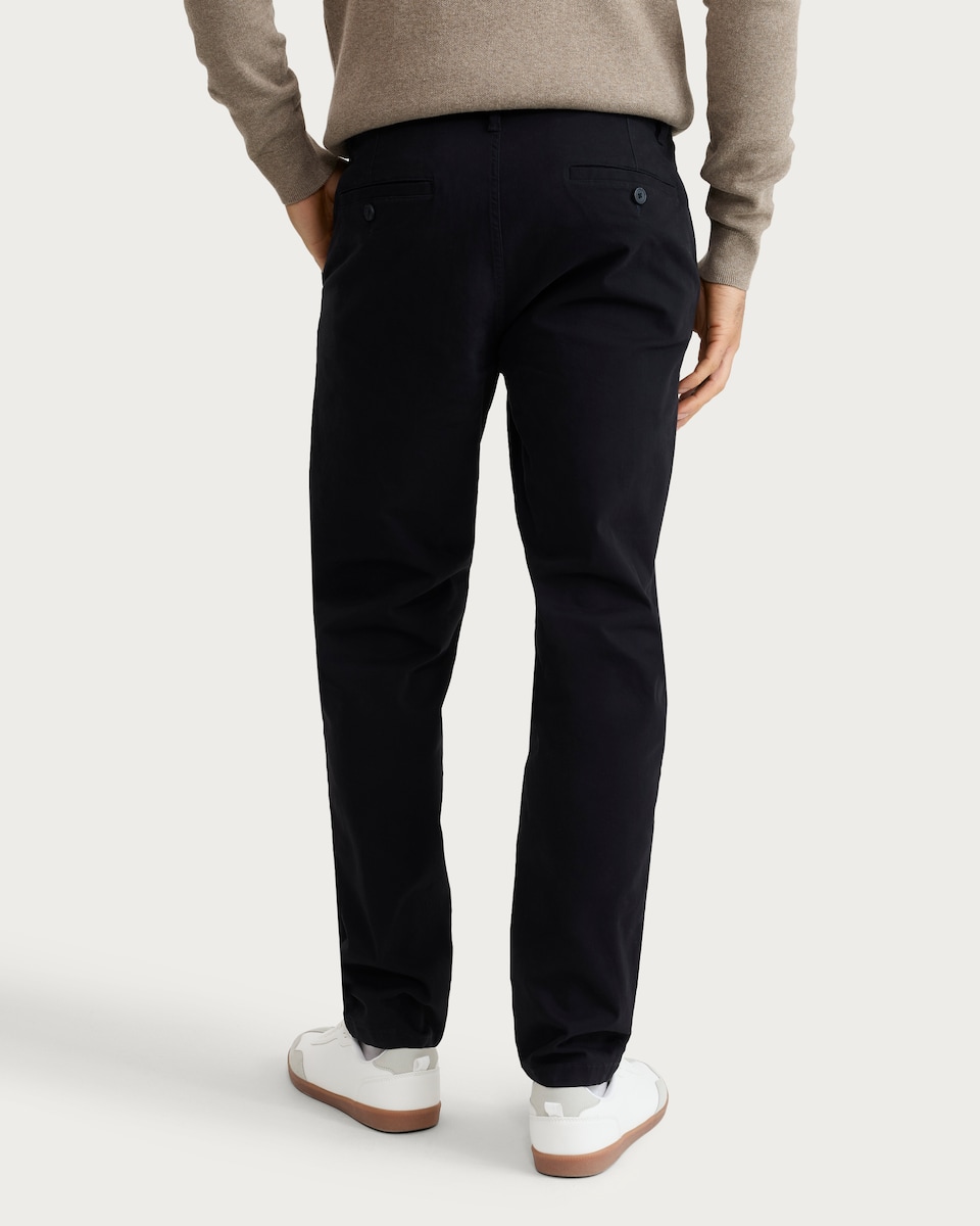 image 1 of F&F Cotton Rich Slim Fit Chino Trousers in Black