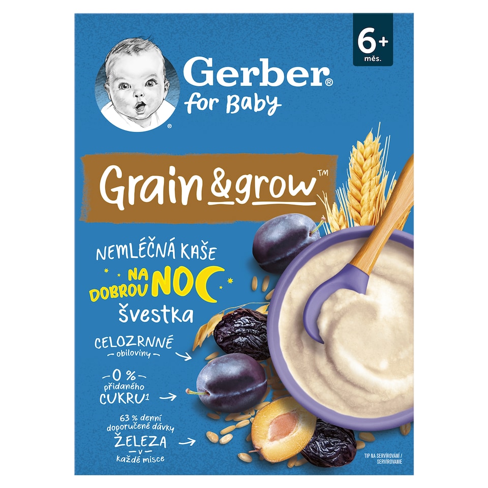 Gerber szilvás gabonapép, 6 hónapos kortól 200 g  1. kép
