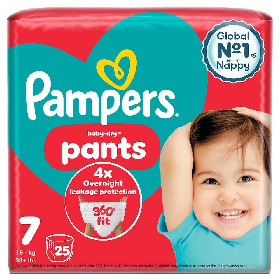 image 1 of Pampers Baby-Dry Nappy Pants Size 7 25 Pack