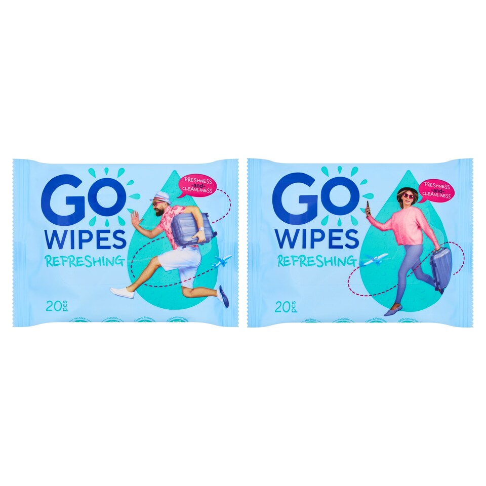 obrázok 1 z Go Wipes Osviežujúce vlhčené obrúsky s vitamínom E a D-panthenolom 20 ks
