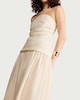 image 2 of F&F Linen Rich Bandeau Midi Dress in Cream