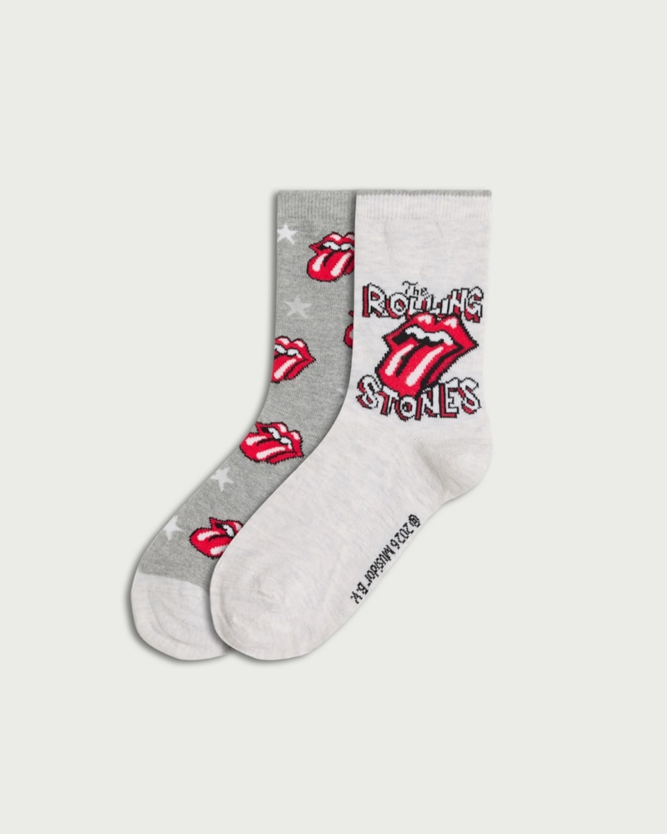 Rolling Stones 2-Pack Cotton Blend Ankle Socks in Multi