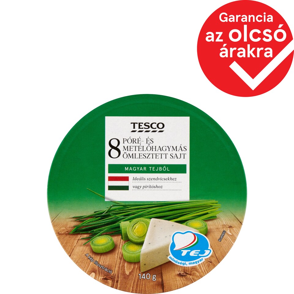 Tesco Processed Cheese with Leek and Chives 8 pcs 140 g