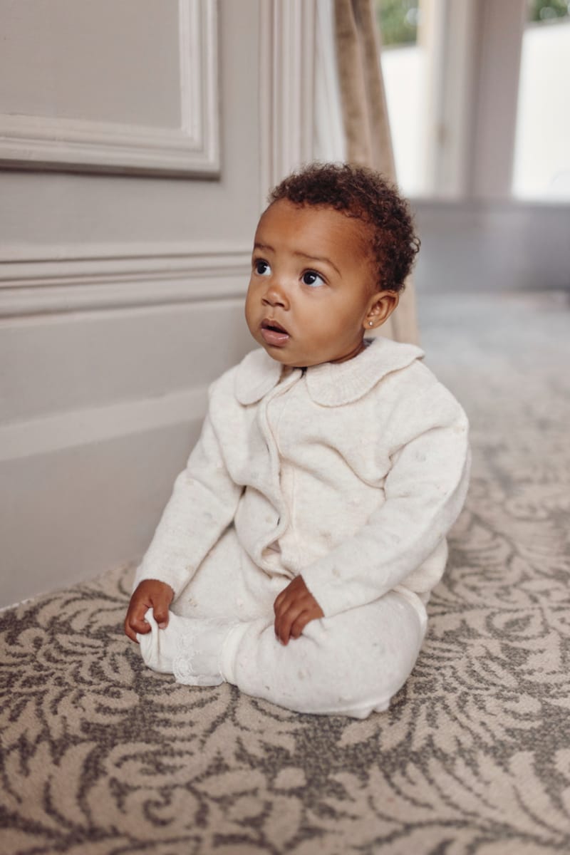 image 1 of F&F x Samantha Faiers 2-Piece Knitted Cardigan and Leggings Set in Cream
