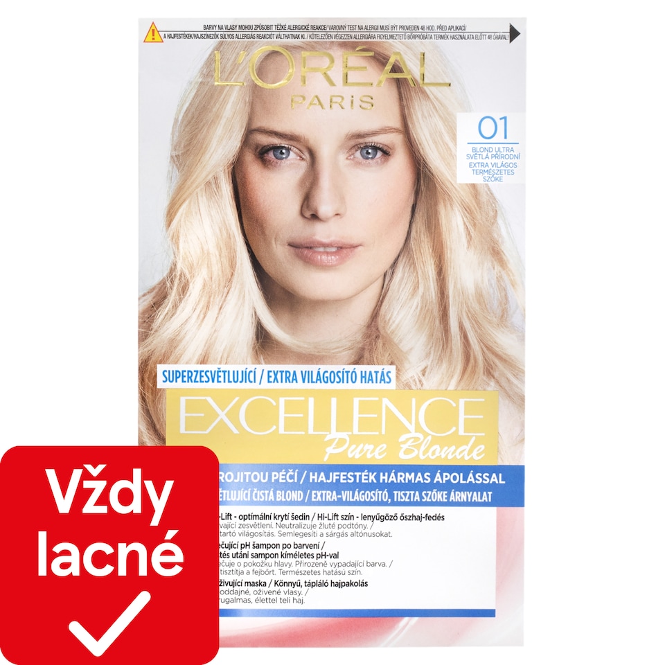 L'Oréal Paris Excellence Créme Hair dye 01 Ultra-Light Natural Blonde 72 +48 +12 +60 ml