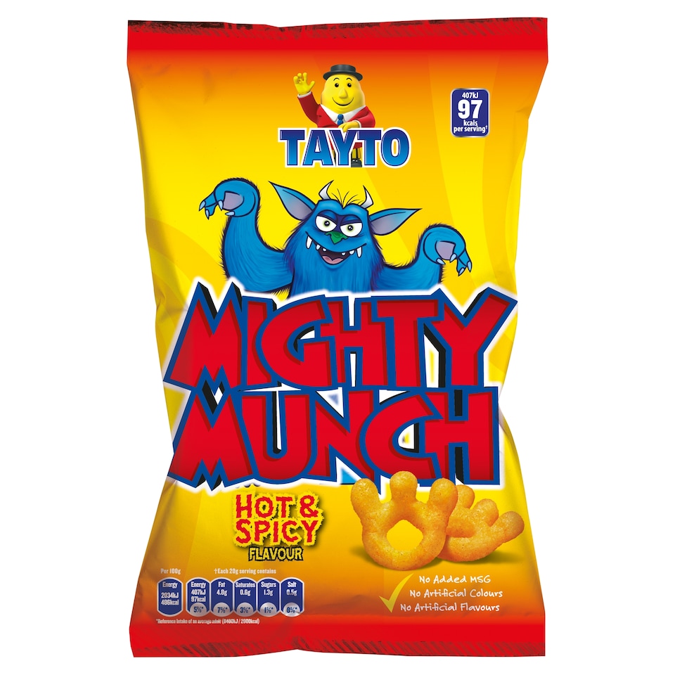 Tayto Mighty Munch Hot Spicy Flavoured 100G