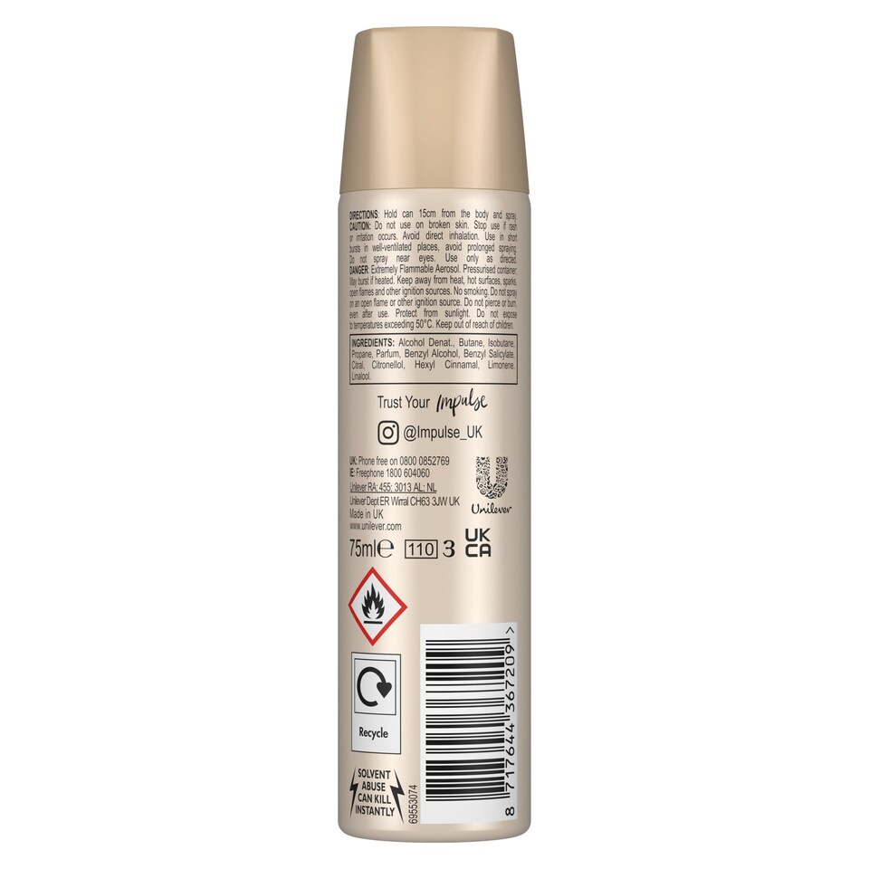 image 1 of Impulse True Love Body Spray Deodorant 75Ml