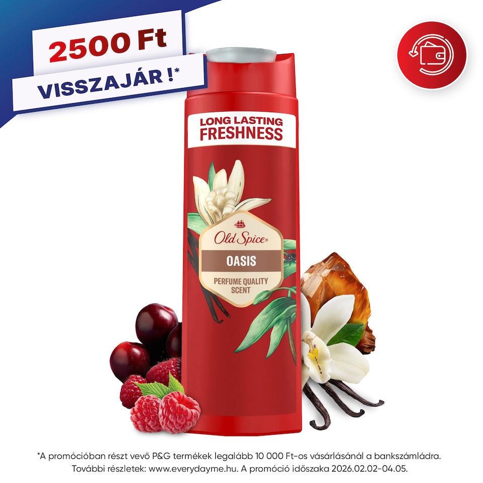 Old Spice Oasis Férfi Sampon és Tusfürdő, Hosszan Tartó Frissesség, 400 ml 1. kép