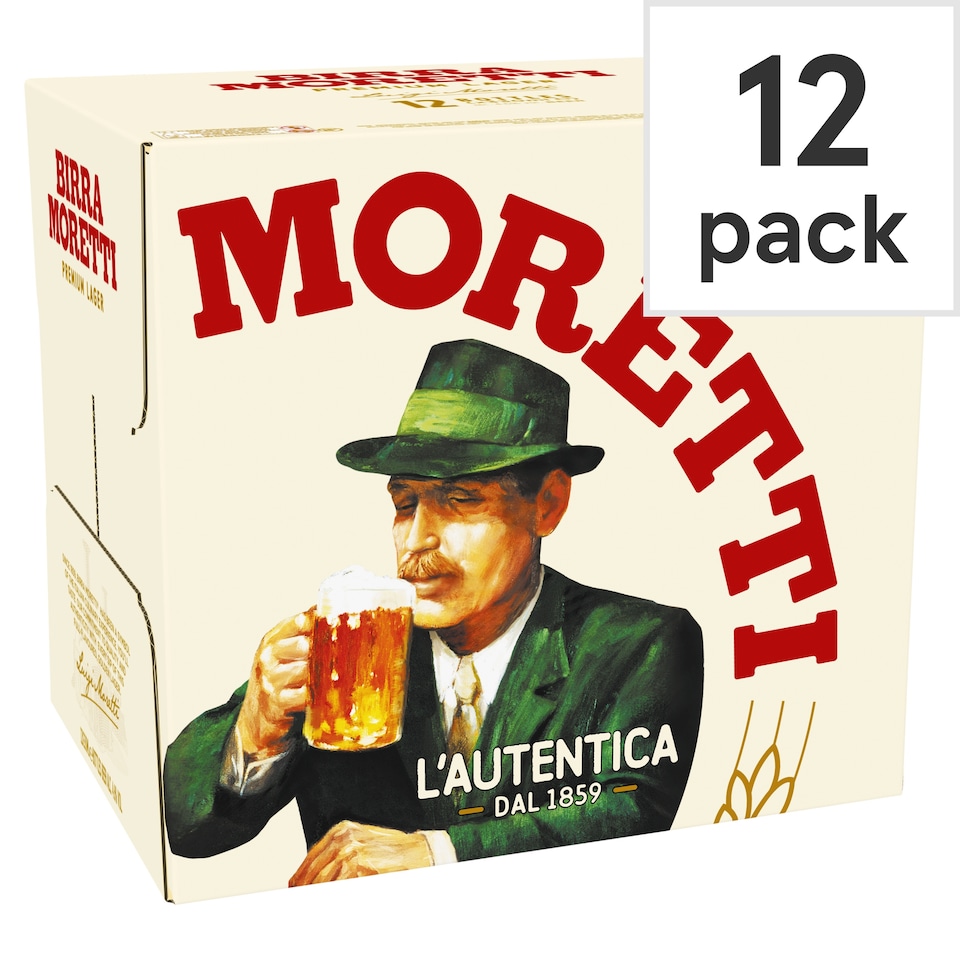 Birra Moretti Premium Lager Beer Bottle 12x330ml