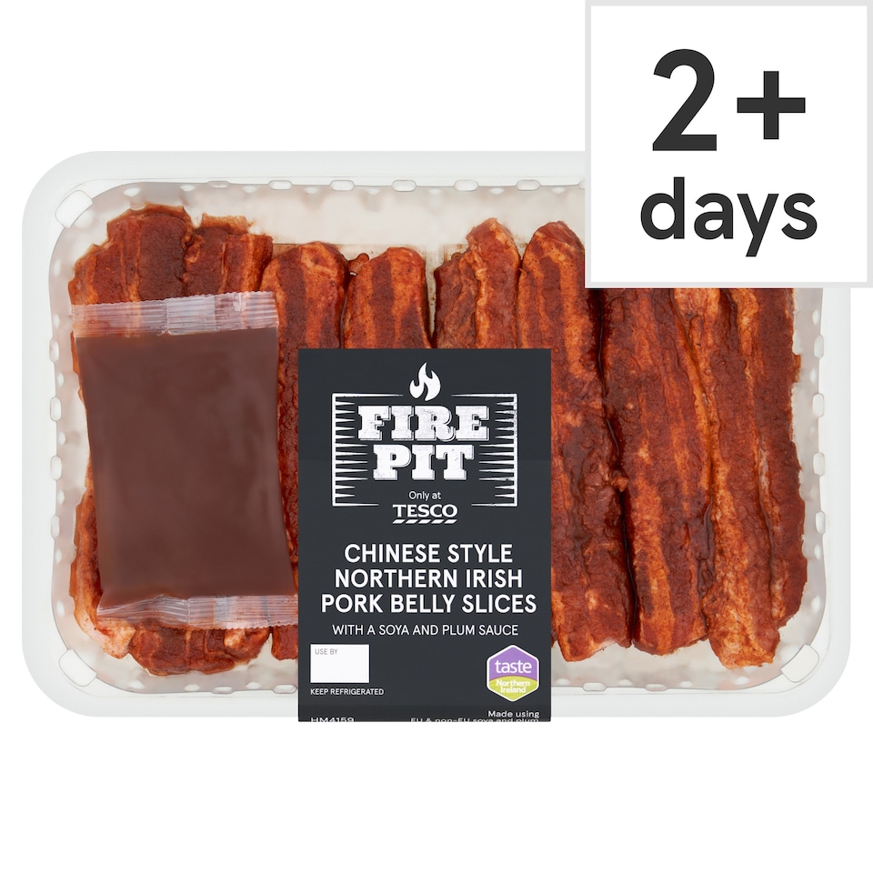 Tesco Fire Pit Northern Irish Chinese Style Pork Belly Slices 450g