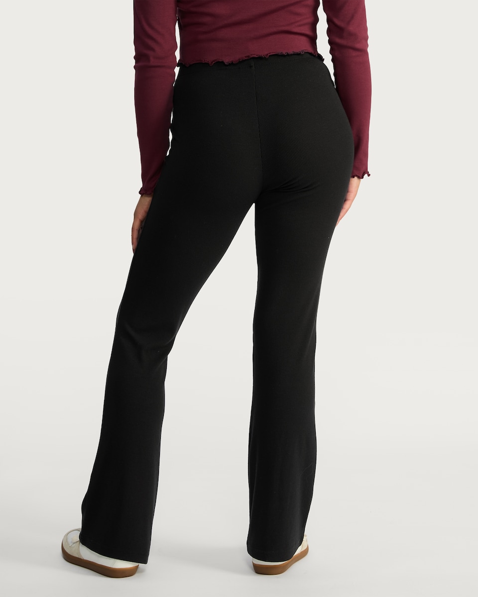 image 1 of OH ME OH MY High Waisted Flared Leggings in Black