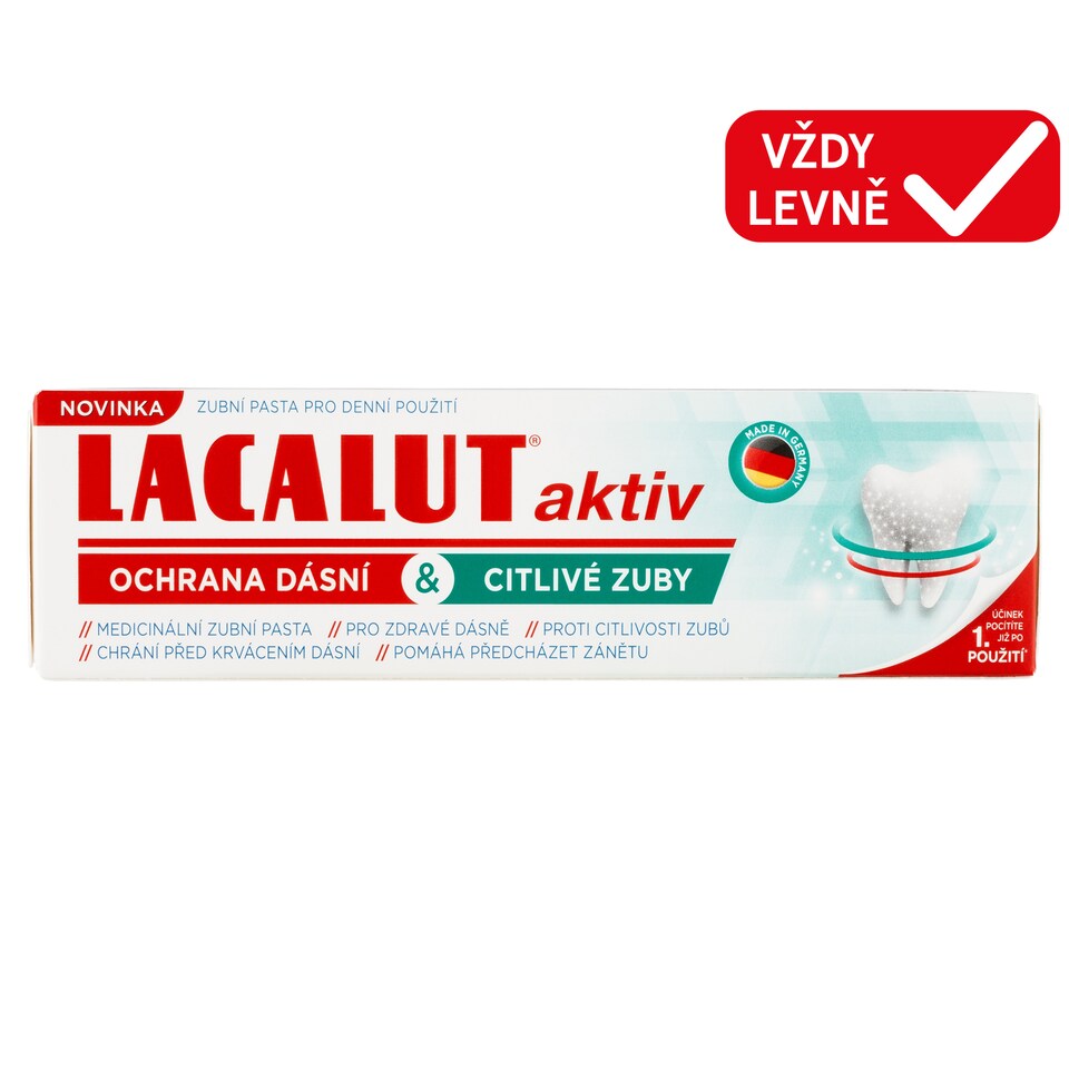 Obrázek 1 pro produkt Lacalut Aktiv ochrana dásní & citlivé zuby zubní pasta 75ml