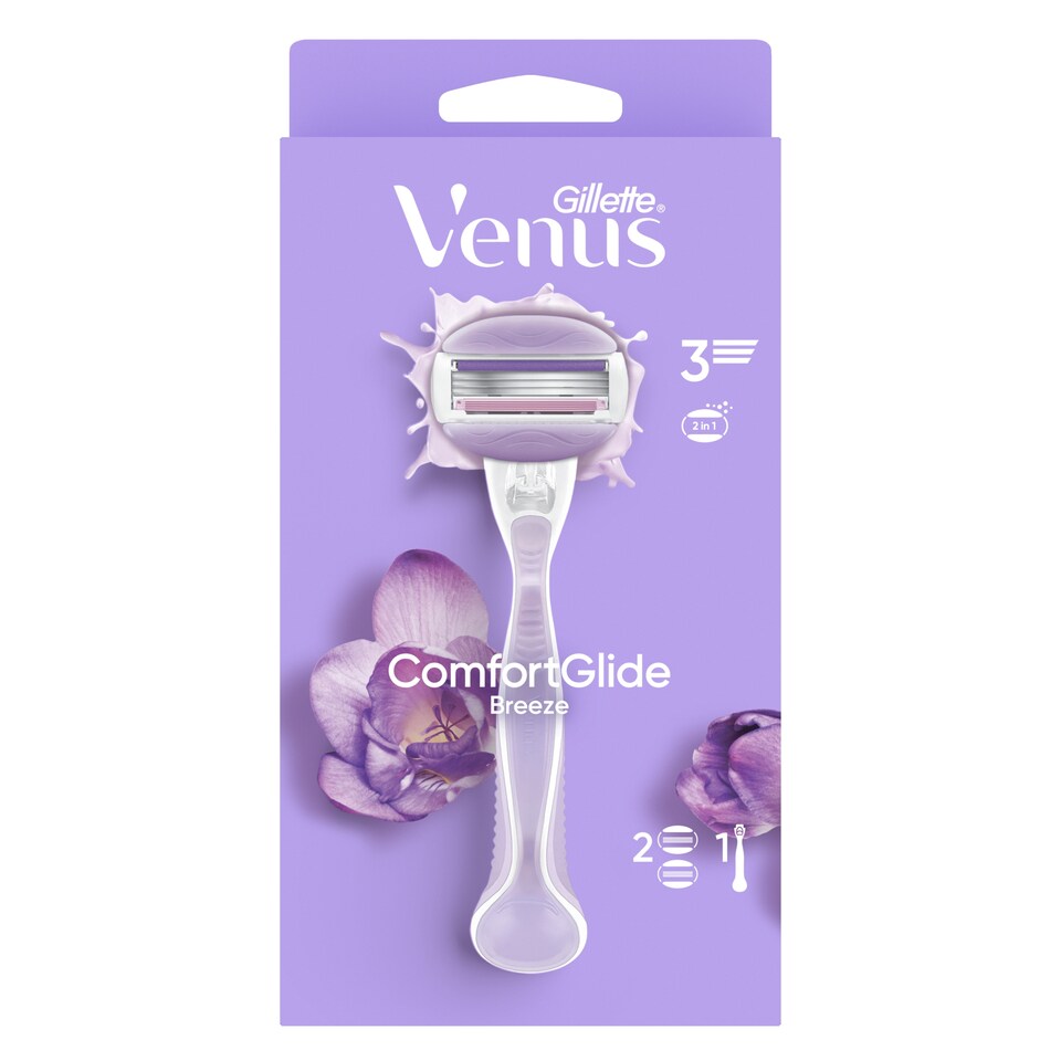 Gillette Venus ComfortGlide Women’s Razor Breeze, 1 Refill Razor Cartridges