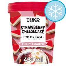 Tesco Strawberry Cheesecake Ice Cream 480Ml