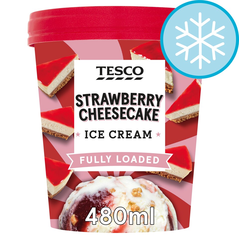 Tesco Strawberry Cheesecake Ice Cream 480Ml