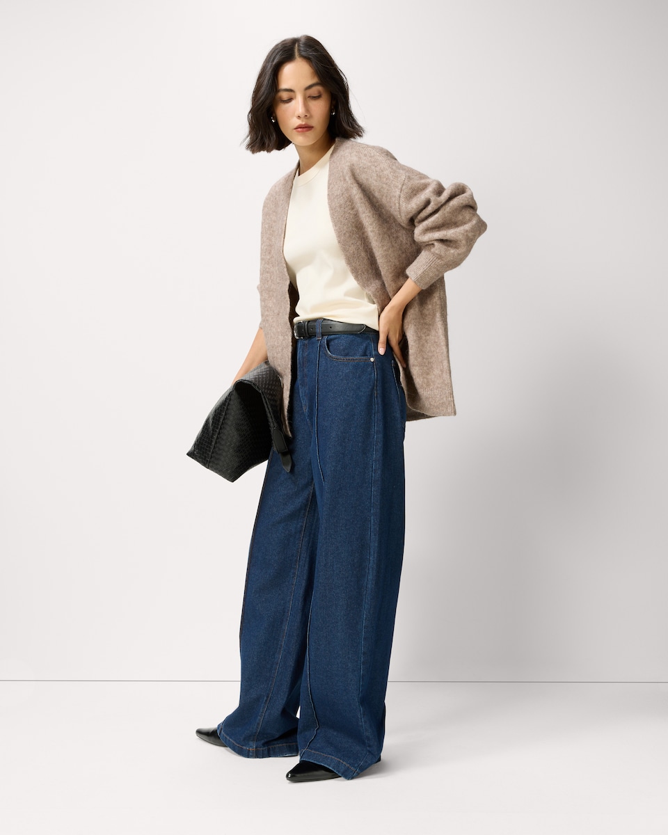 image 1 of F&F Edge to Edge Cardigan in Mink
