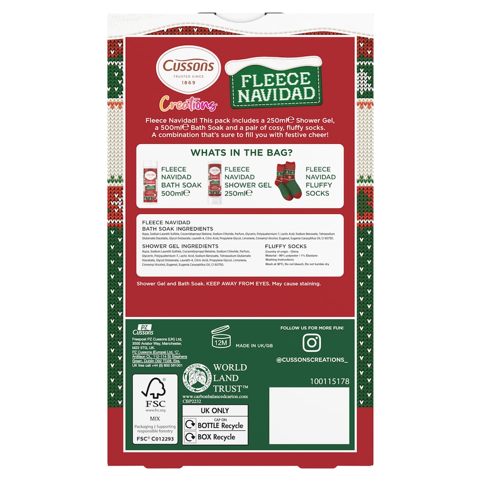 image 1 of Cussons Creations Fleece Navidad Gift Set