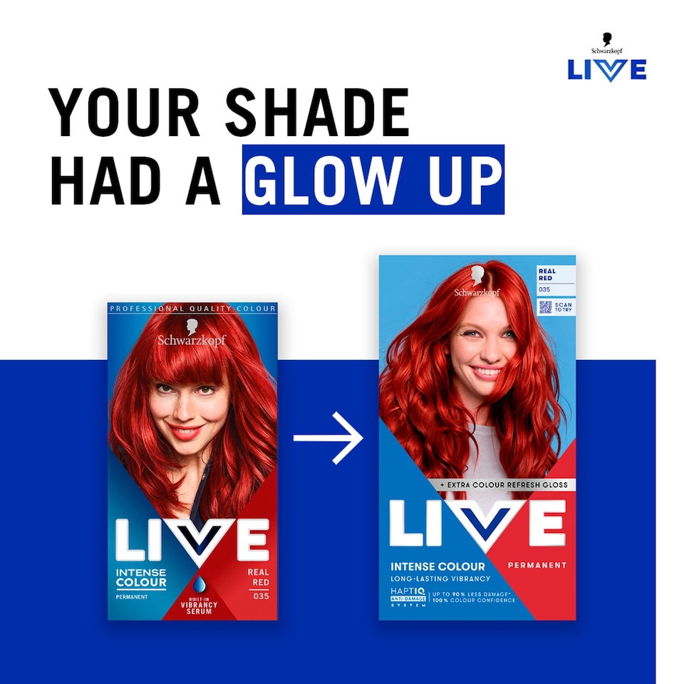 image 1 of Schwarzkopf LIVE Intense Colour 035 Real Red Permanent Hair Dye