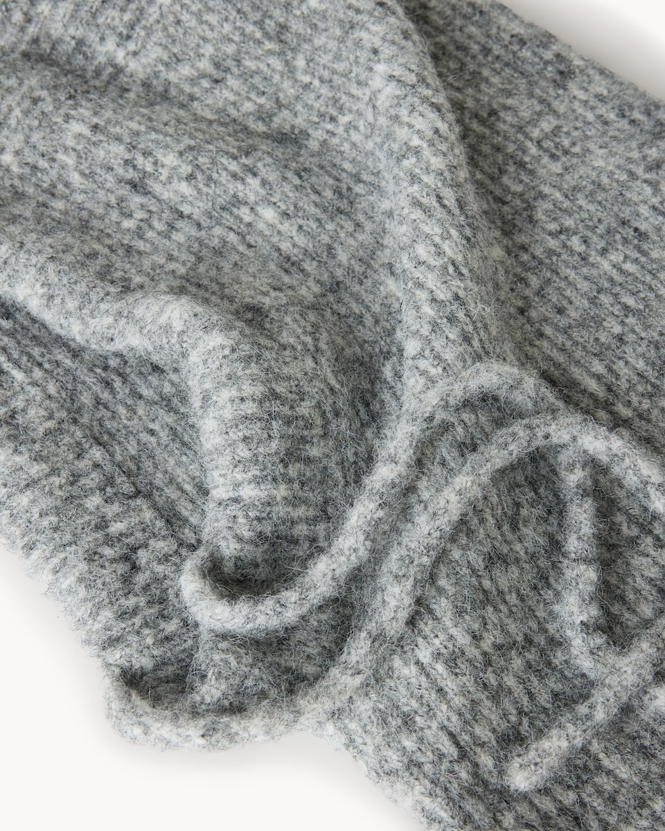 image 1 of F&F Ribbed Knitted Balaclava in Grey