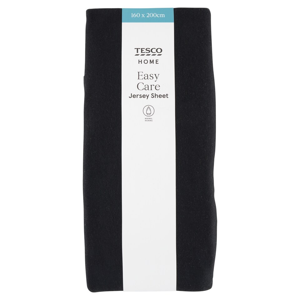 Tesco Home Easy Care Black posteľná plachta 160 x 200 cm
