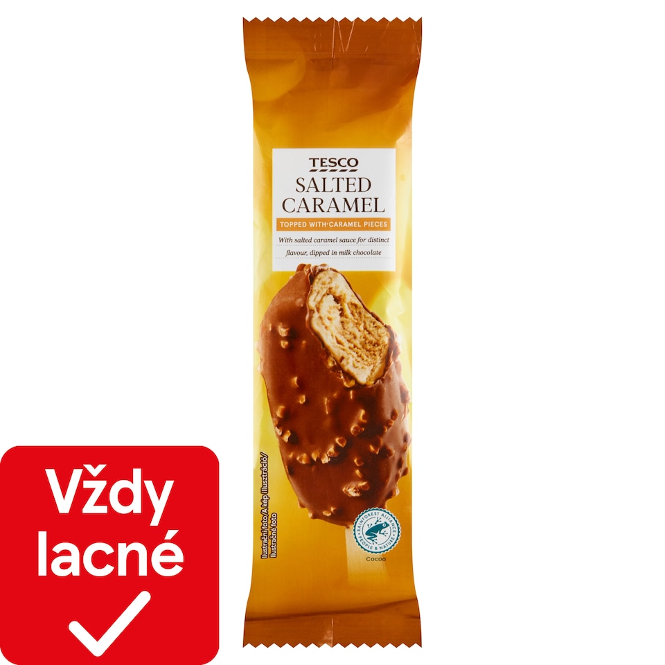 Tesco Mrazený krém s príchuťou slaný karamel s omáčkou slaný karamel 84 g
