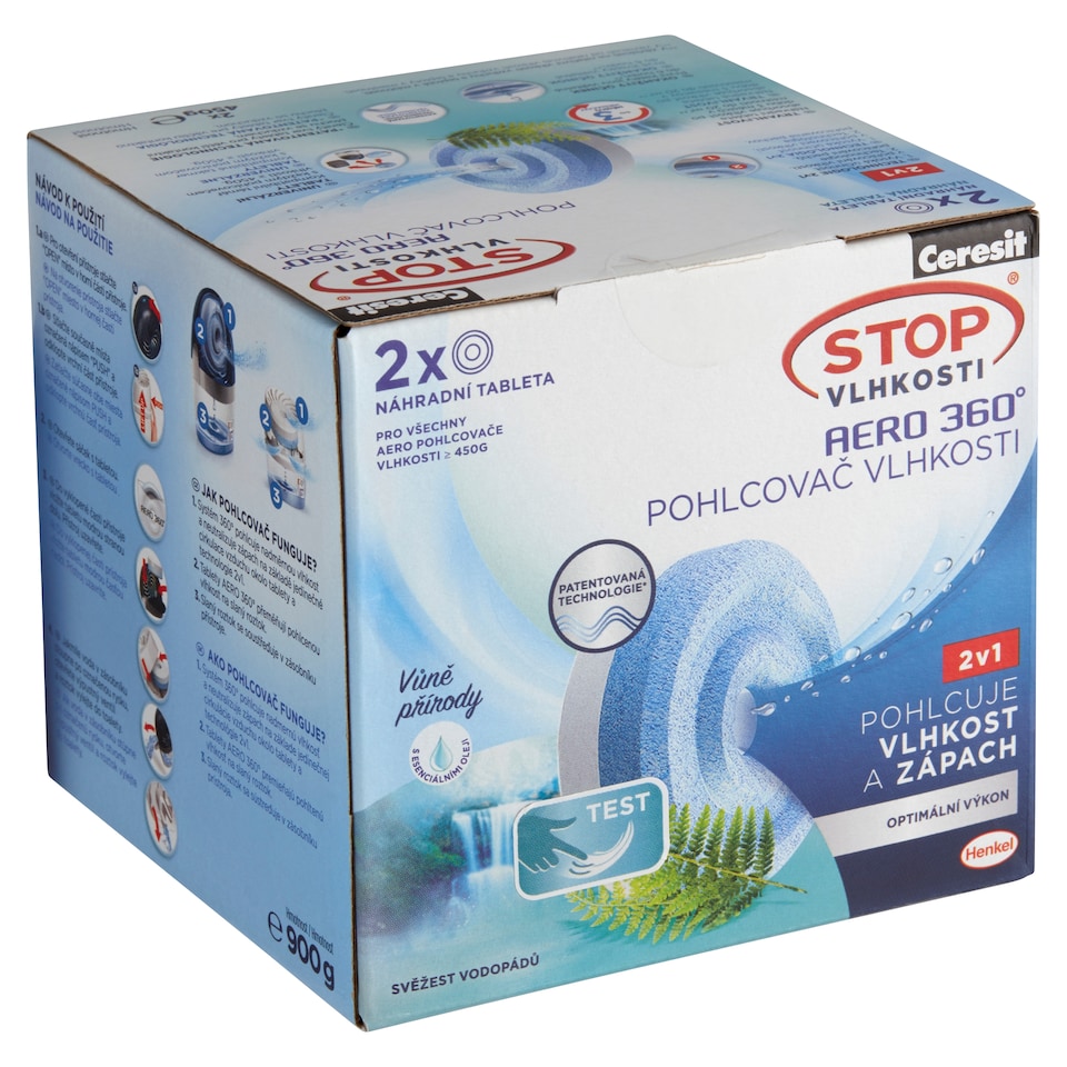 image 1 of Ceresit Stop Vlhkosti Aero 360° náhradní tablety svěžest vodopádů 2 x 450g (900g)
