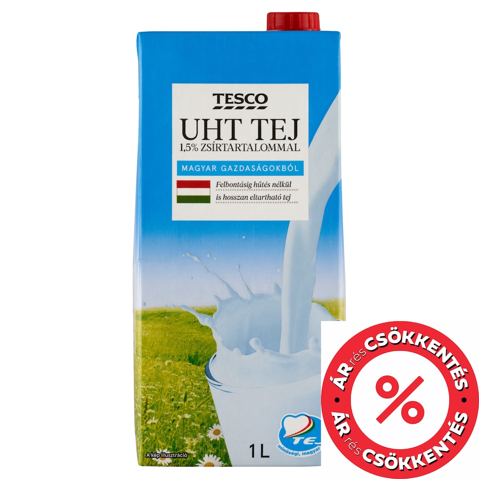 Tesco UHT zsírszegény tej 1,5% 1 l