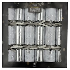 Tesco Snowflake Luxury Christmas Crackers 6 Pack