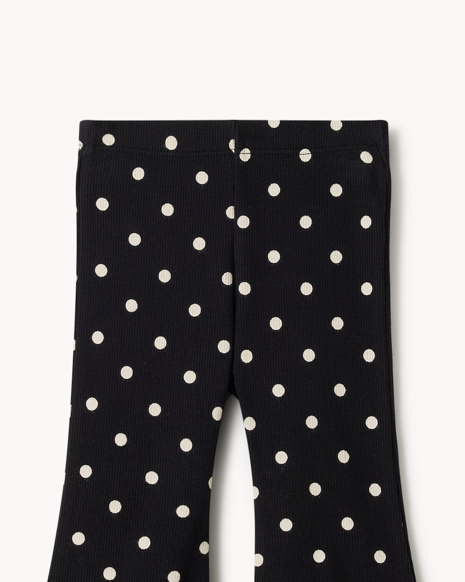 image 1 of F&F Baby Cotton Rich Bow Polka Dot Sweatshirt and Leggings Set in Cream