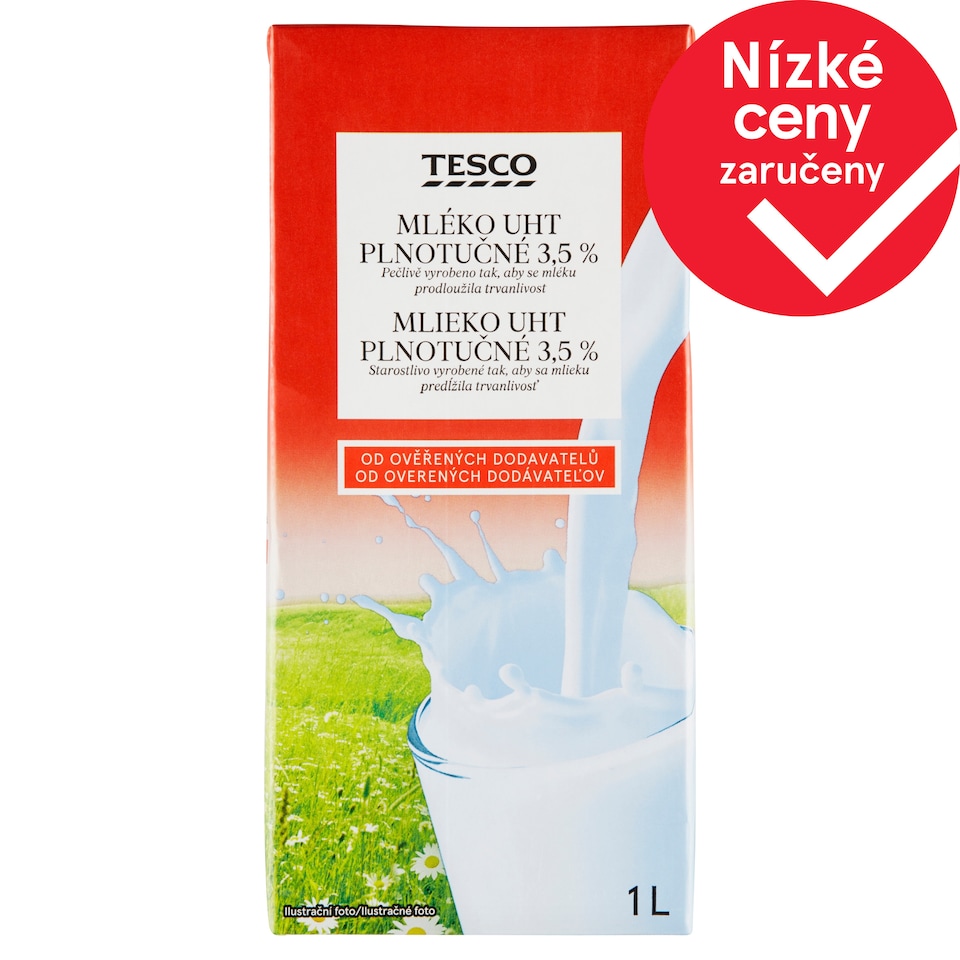Tesco Mléko UHT plnotoučné 3,5% 1l