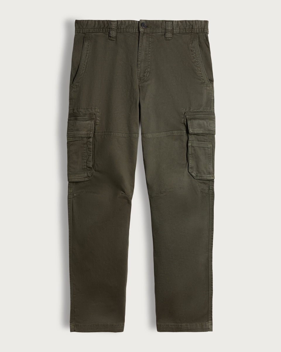 image 1 of F&F Straight Fit Cotton Rich Cargo Trousers in Khaki