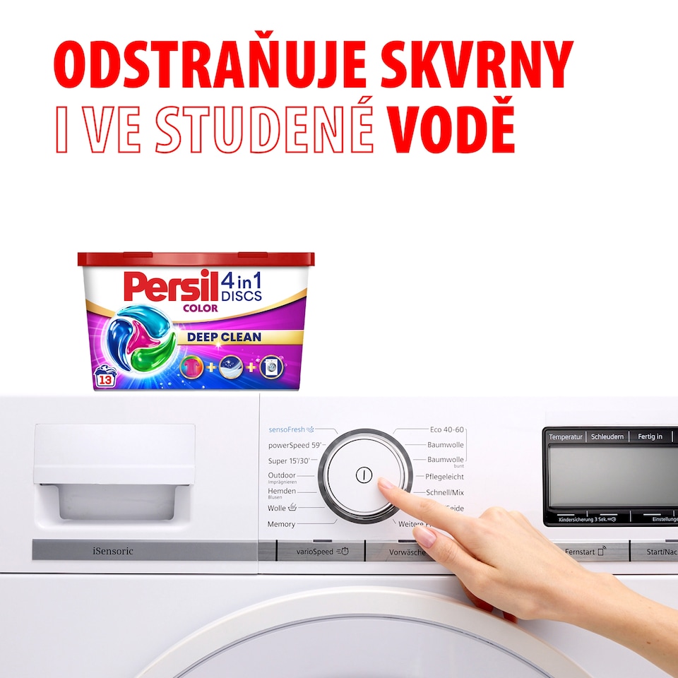 Obrázek 1 pro produkt Persil Discs 4in1 Deep Clean Color předdávkovaný prací prostředek 70 praní 70 x 16,5g (1155g)