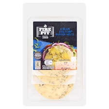 Tesco Fire Pit 4 Blue Stilton Burger Melts 100G