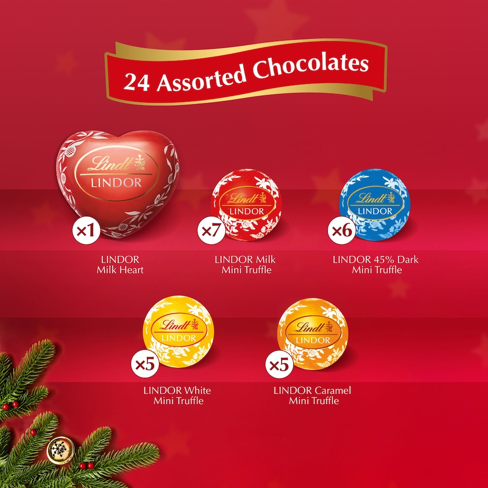 image 1 of Lindt Lindor Assorted Advent Calendar 117g