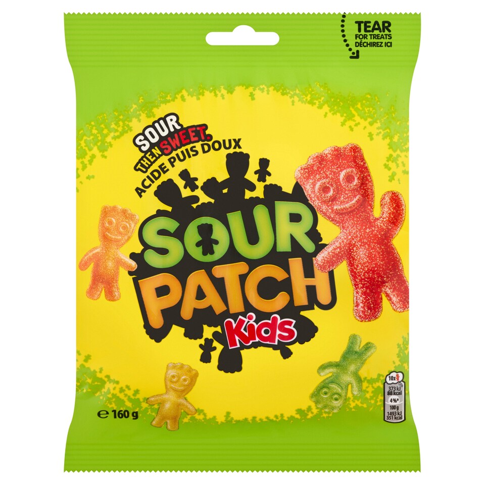 Sour Patch Kids vegyes gyümölcsízű gumicukor savanyú cukor bevonattal 160 g  1. kép