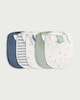 image 1 of F&F Baby 5-Pack Pure Cotton Printed Bibs in Blue
