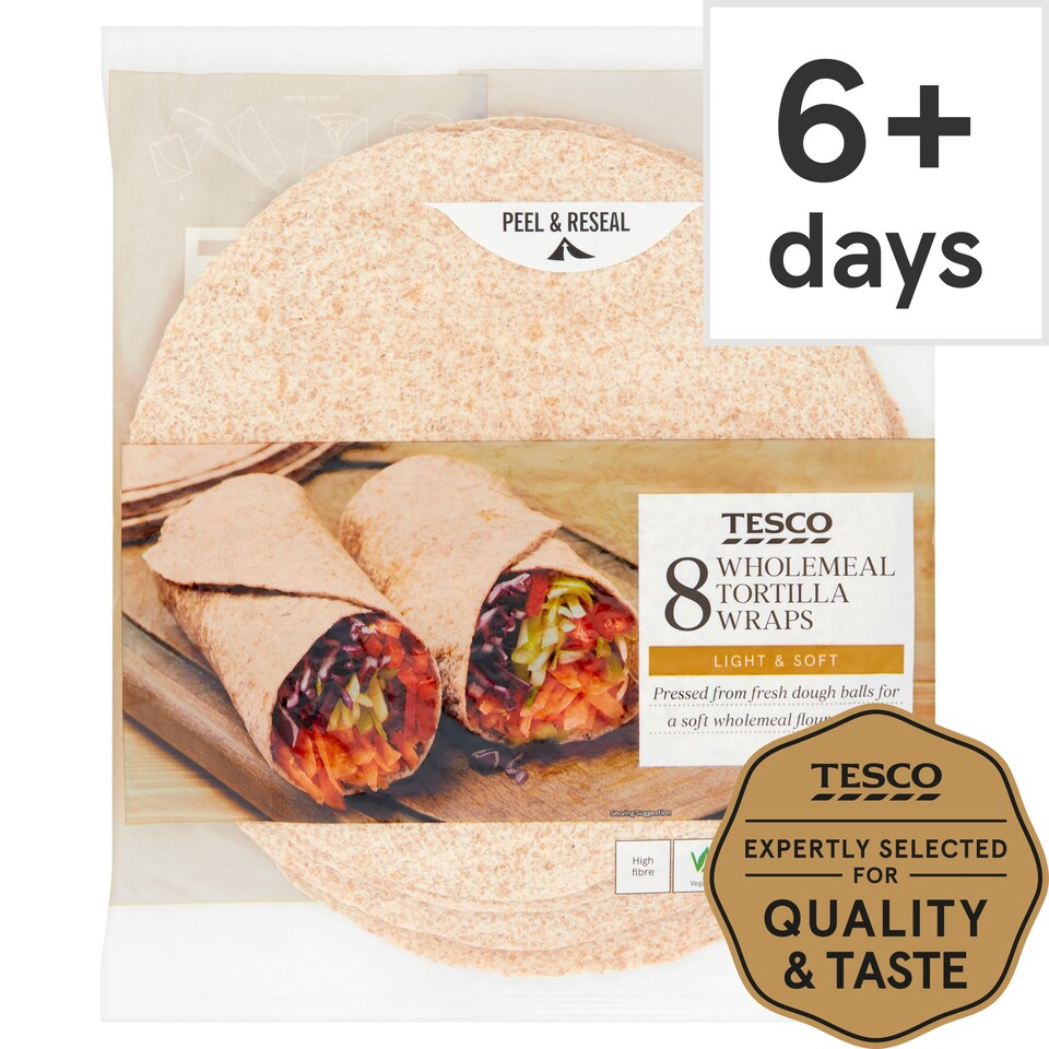 Tesco Wholemeal Tortilla Wraps 8 pack