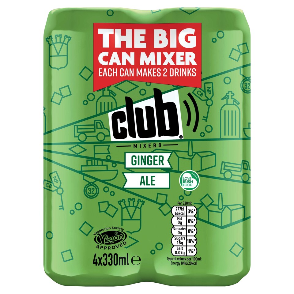 Club Mixers Ginger Ale Cans 4 x 330ml