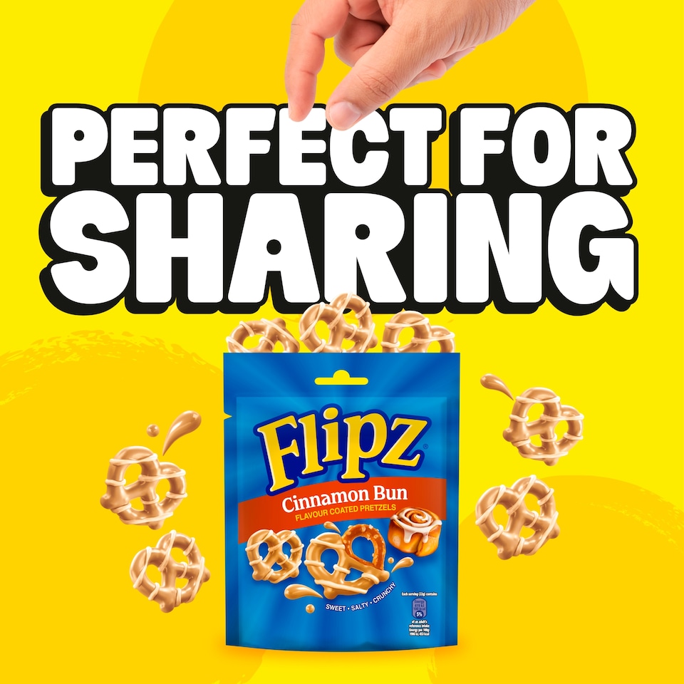 image 1 of Flipz Cinnamon Bun Flavour Coated Pretzels 90g