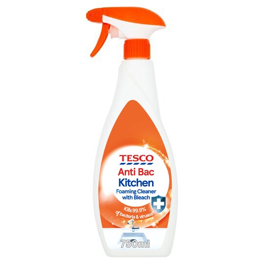 Tesco Antibacterial Kitchen Cleaner With Bleach 750Ml Tesco Groceries