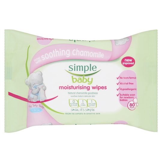 Simple Baby Moisturising Wipes 80S Tesco Groceries