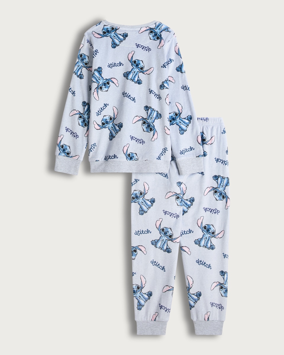 image 1 of Disney Lilo and Stitch Print Pyjamas in Grey