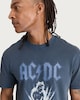 image 1 of AC/DC Pure Cotton Acid Wash Band Print T-Shirt in Navy