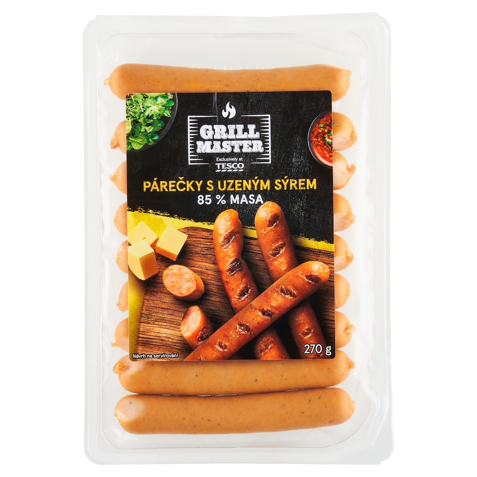 Tesco Grill Master Párečky s uzeným sýrem 270g