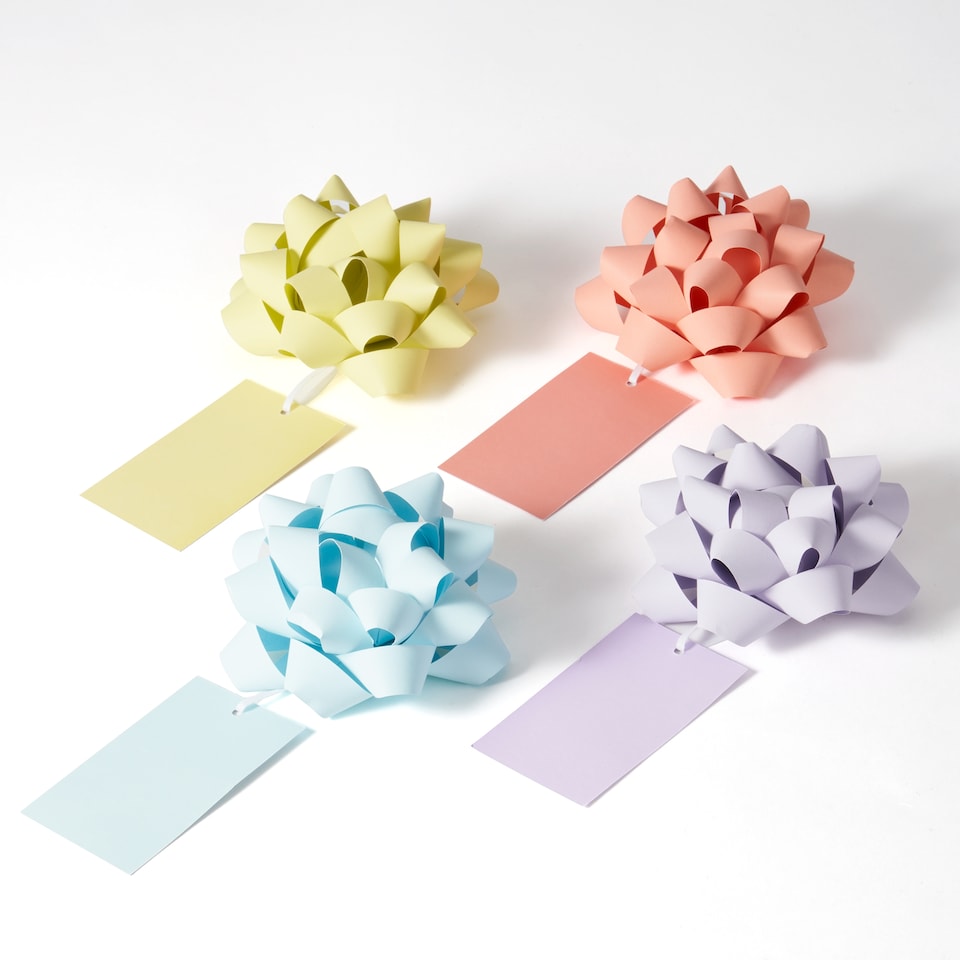 image 1 of Paperchase Ombre 4 Pack Paper Bows & Gift Tags