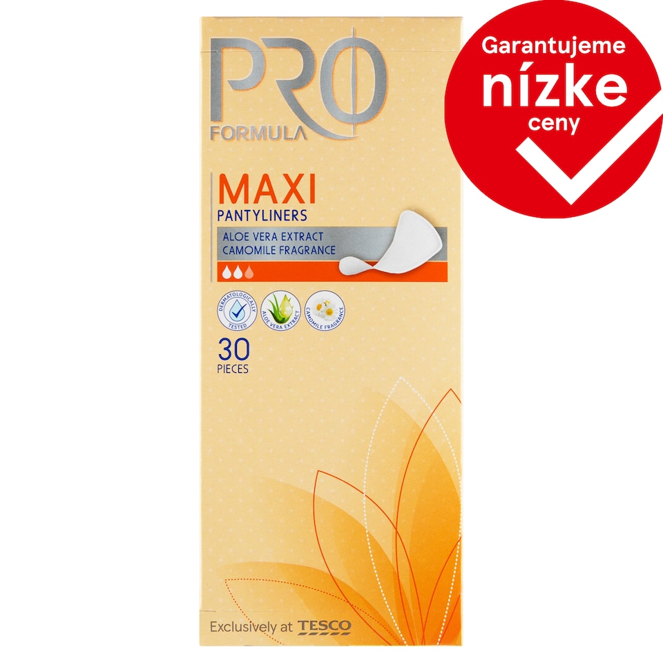 Tesco Pro Formula Maxi Aloe Vera and Camomile slipové vložky 30 ks