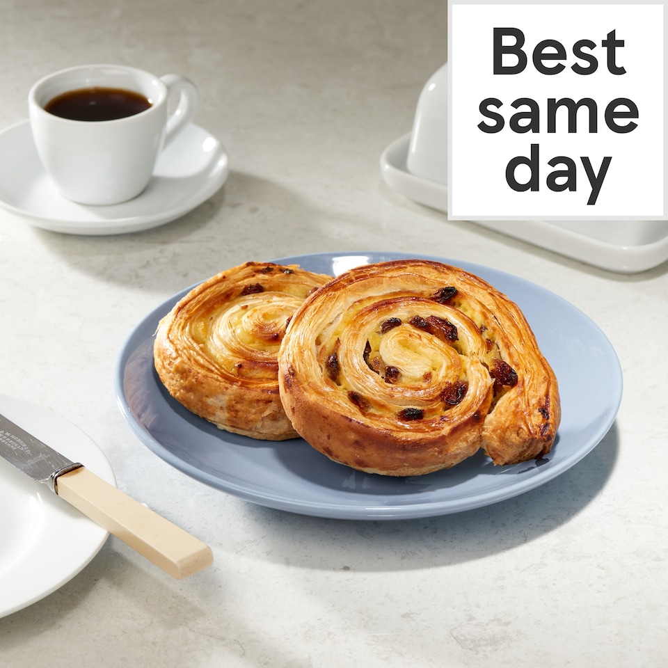 Tesco All Butter Pain Aux Raisin Pastry 2 Pack