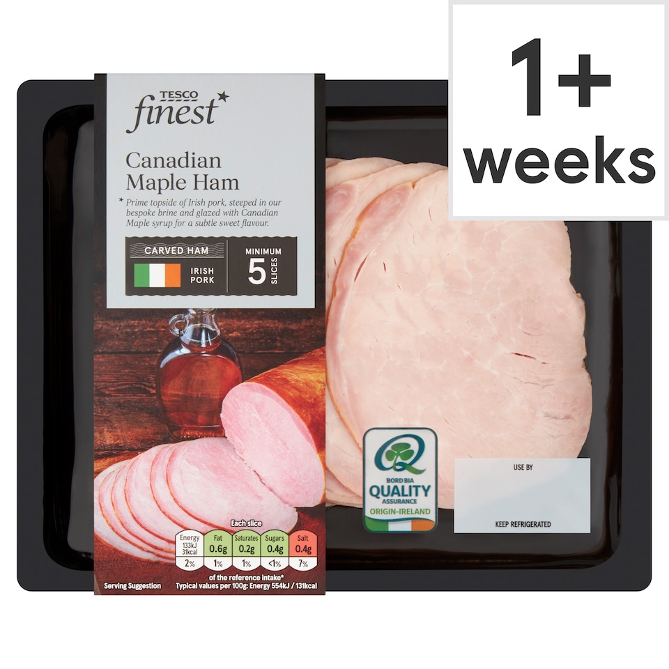 Tesco Finest Canadian Maple Ham 120G