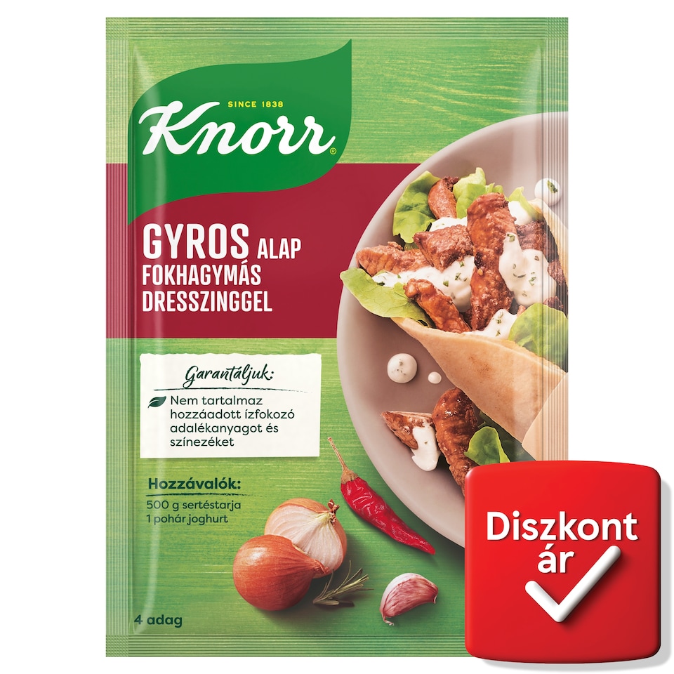 Knorr gyros alap fokhagymás dresszinggel (30 g + 10 g) 40 g